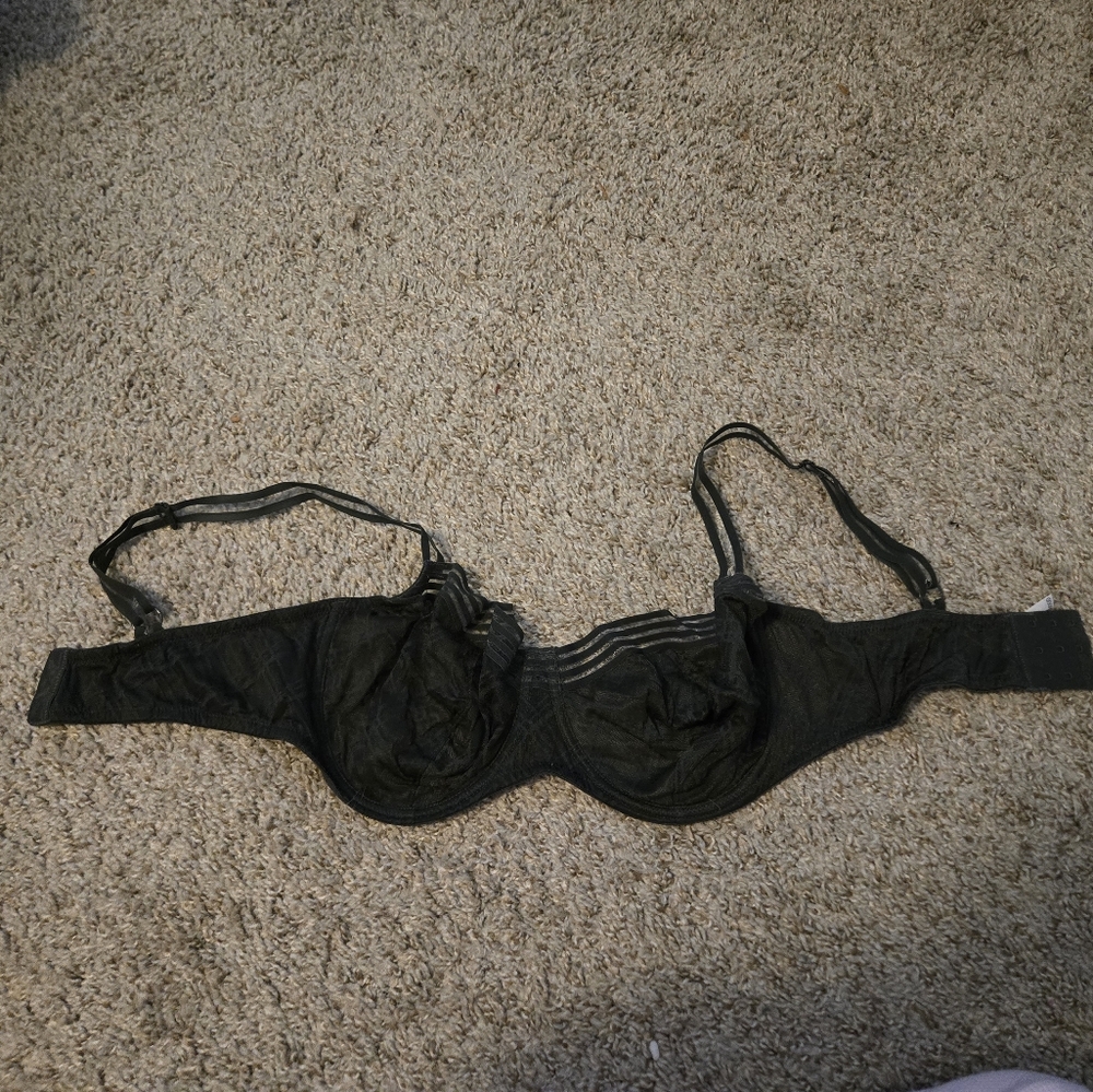 Adore Me Black Bra with Lace Detail